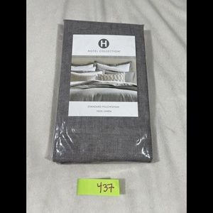 NIB Hotel Collection Linen‎ (1) Standard Sham Pillow Case in Grey